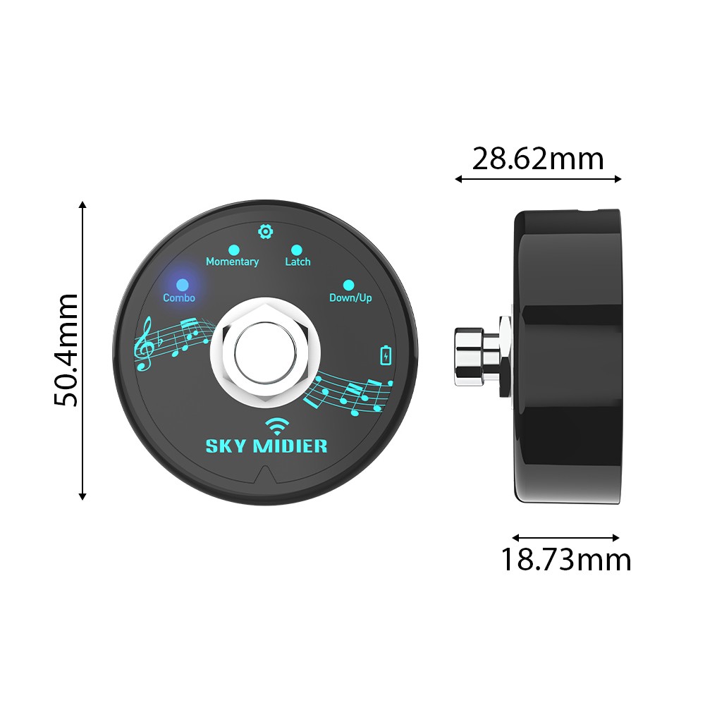 Wireless BT Foot Pedal MIDI Controller Mini Software Effector Controller W9 SLNY
