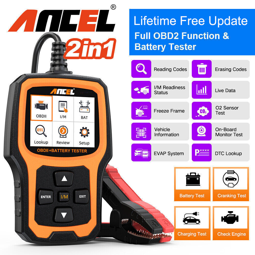 ANCEL 6V/12V Battery Tester Car Engine Fault Code Scanner OBD2 Diagnostic Tool