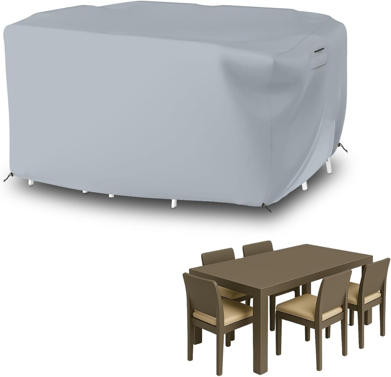 Seal Skin Rectangular Patio Dining Set Cover Waterproof Elite PVC UV Resistant