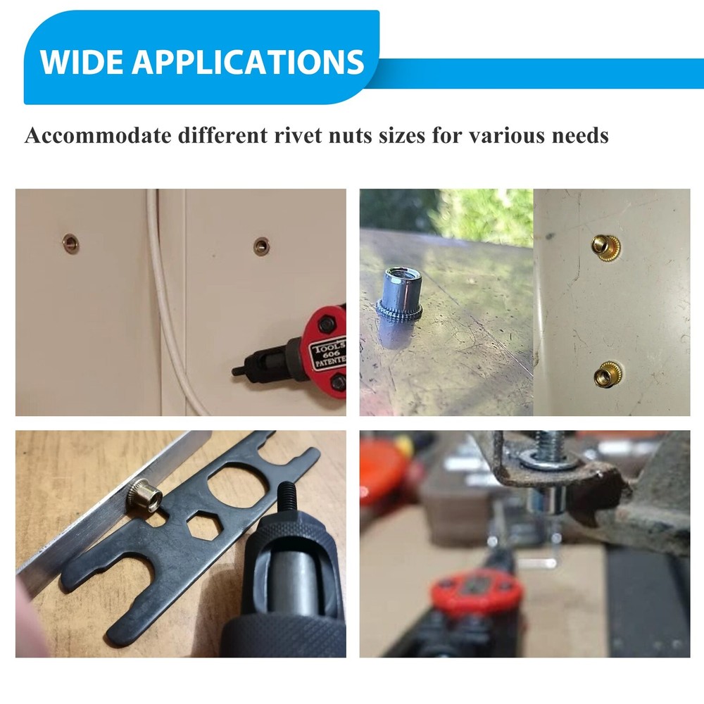 13'' Rivet Gun Kit Rivnut Thread Setting Tool Nut Setter NutSert Metric 60PC Nut