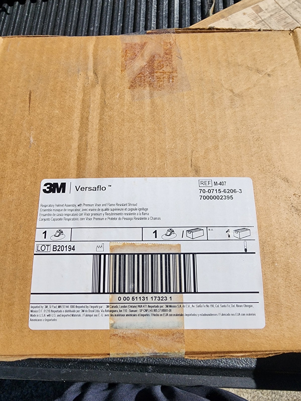 3M Versaflo M-400 High Impact Respiratory Helmet - BRAND NEW IN BOX, with PAPERS