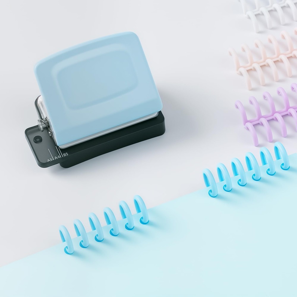 Spiral Binding Machine-Mini 6 Hole Puncher, DIY Creative Book Binder Machine ...