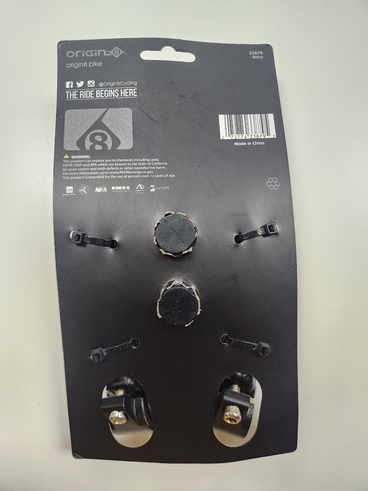 Origin 8 Compe-Lite Bar Ends, Black, Long L Bend Shape