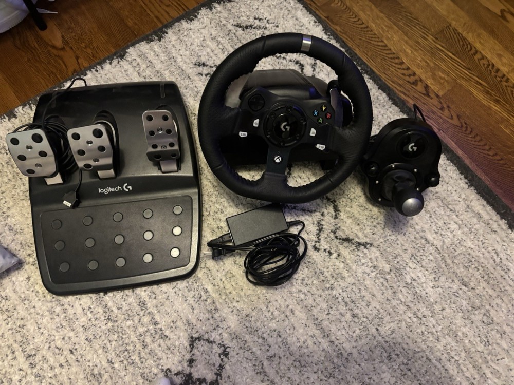 Logitech Steering Wheel, Pedals, Shifter & Power Adapter Bundle