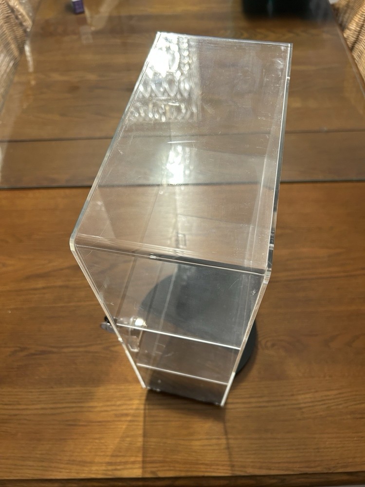 Acrylic Display Lockable 3 Tier With Rotating Base, Tabletop Or Wall Mount