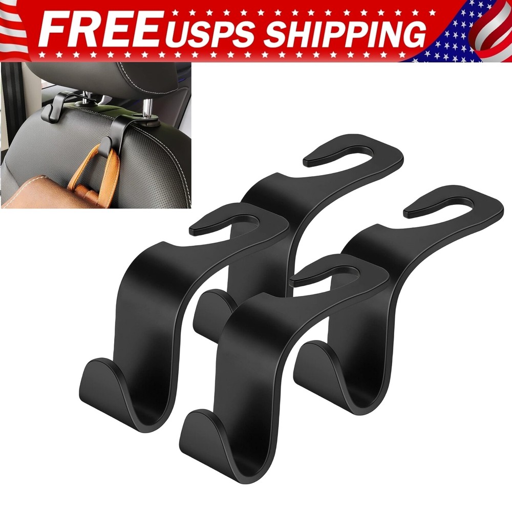 4 Pack Durable Car Seat Headrest Hooks Organizer Universal Hanger Holder Hooks