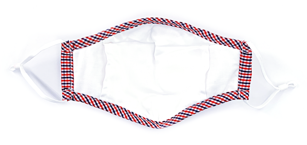 4pcs 100% VALVE COTTON FACE MASK THREE LAYER WASHABLE CHECKED PATTERN UNISEX