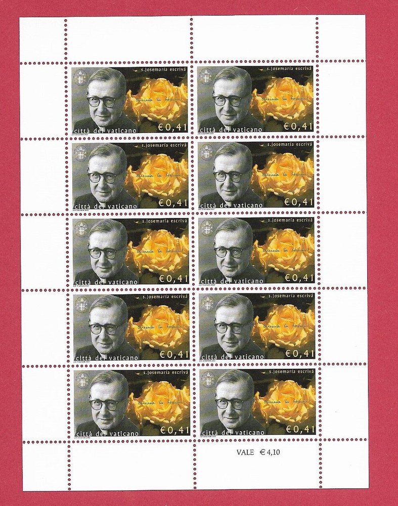 (FS391) Vatican 2003  Opus Dei  Full Sheets MNH v2