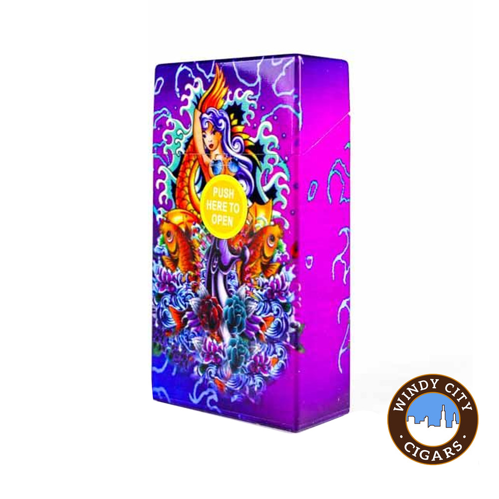 Tattoo Purple Mermaid Plastic 100mm Cigarette Case