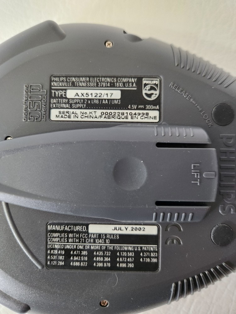 Philips Jogproof Portable CD Player 45 ESP CD Rewritable Compatible Tested Works