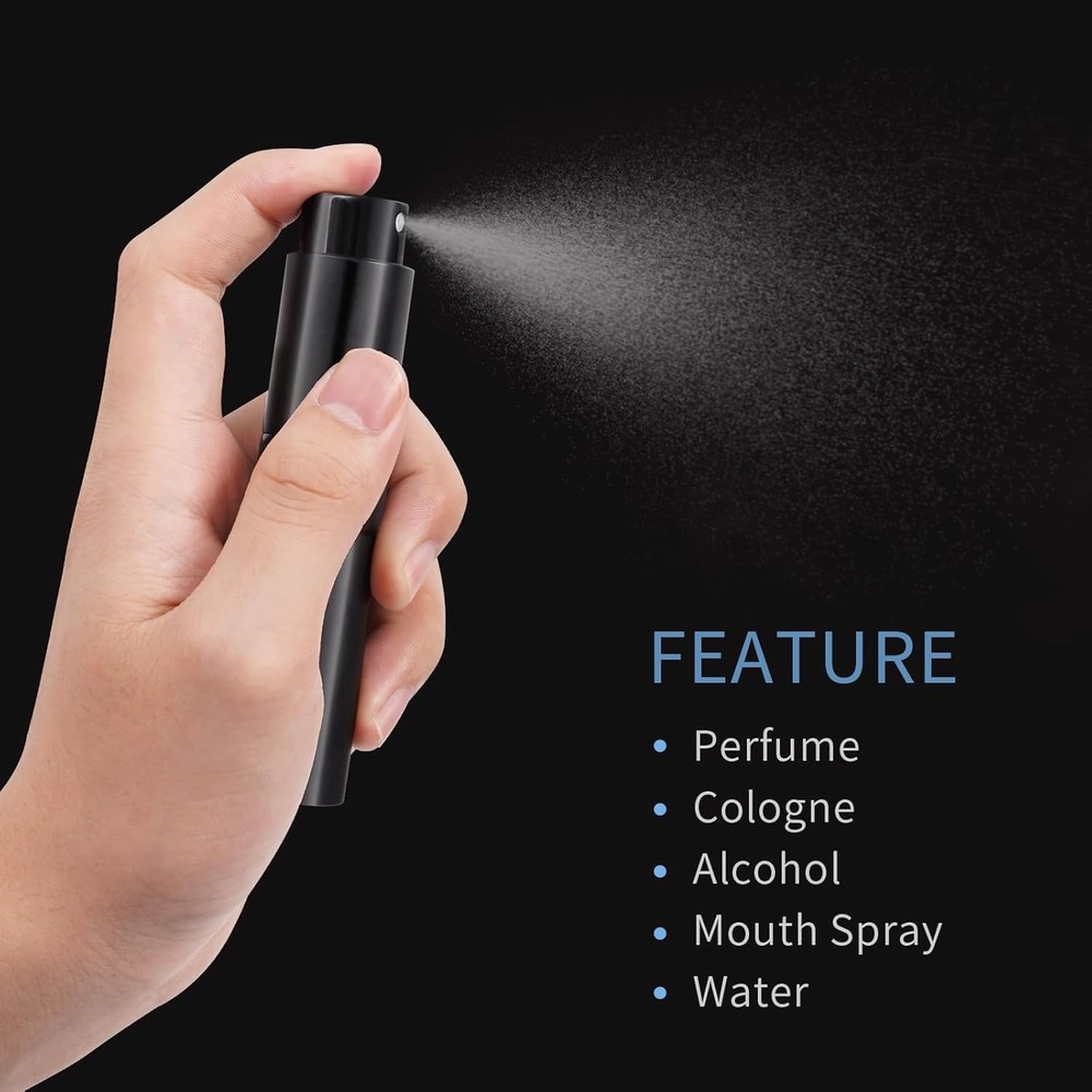 3Pcs 8ml Cologne Travel Bottle, Perfume Atomizer, Refillable black