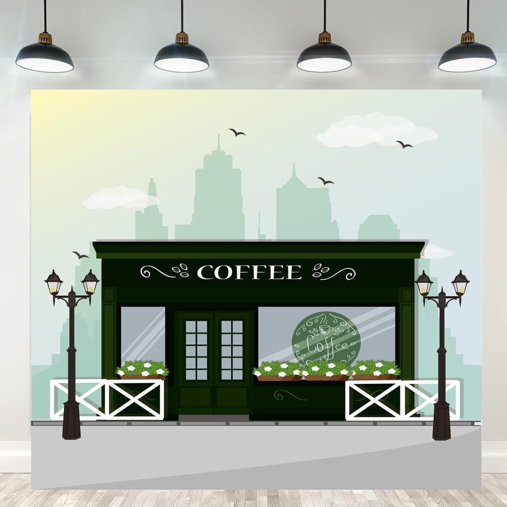 Coffee House Backdrop 6x6ft
