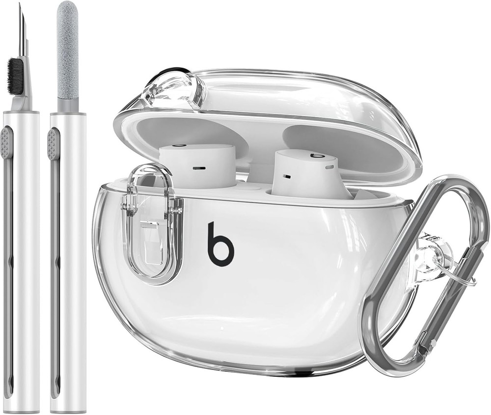 Compatible with Beats Studio Buds/Studio Buds Plus Case Cover Clear Clear+P