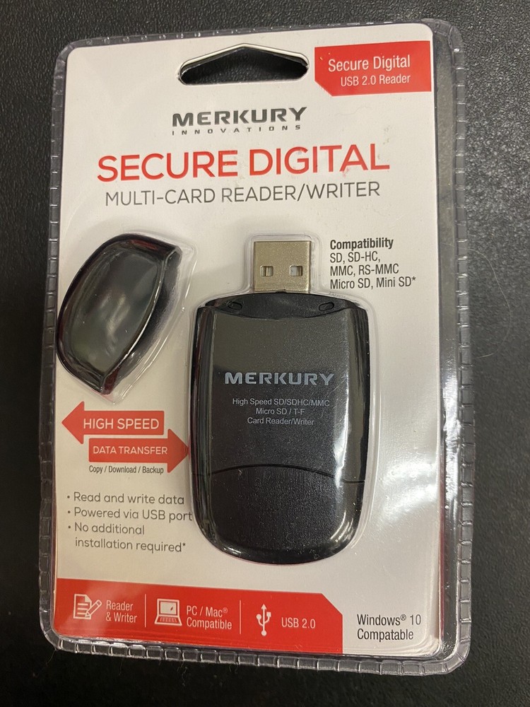 NEW Merkury Innovations Secure Digital Multi-card Reader/Writer High Speed