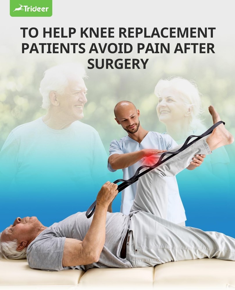 Trideer Stretching Strap with 10 Loops, Non-Elastic Yoga & Physical Therapy