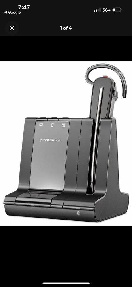 Poly SAVI 8240 OFFICE Wireless Headset and Charging Base DECT Bluetooth NEW