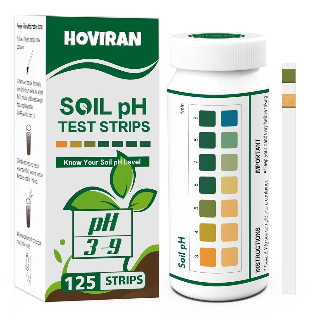 Soil pH Test Kit，125 Soil pH Test Strips- (3-9 Range) Quick & Accurate Soil Test