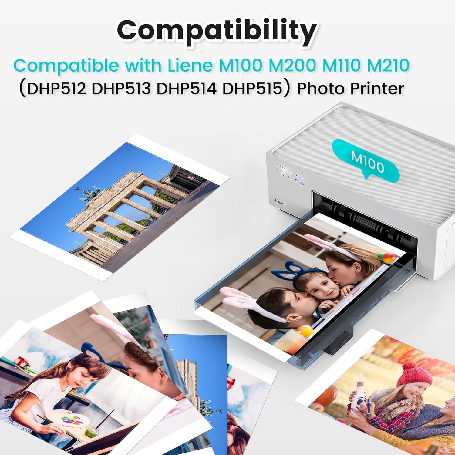 For Liene Amber M100/M200/M110M210 4x6" Photo Printer 80 Sheets 4x6-inch Inches