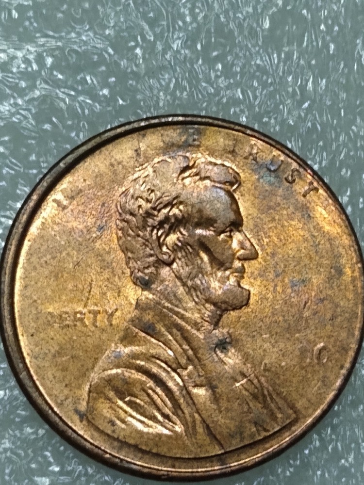 2000 Penny struck through massive grease, date, Cracked Die Error etc.