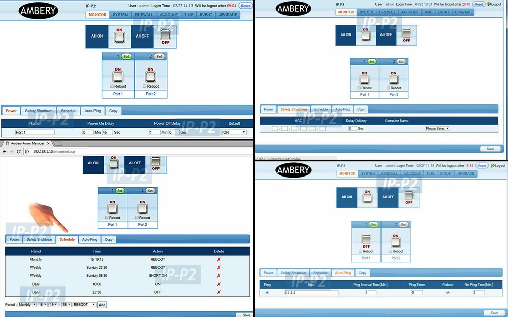 Professional Remote IP Power Distribution PDU With 2 AC Outlets