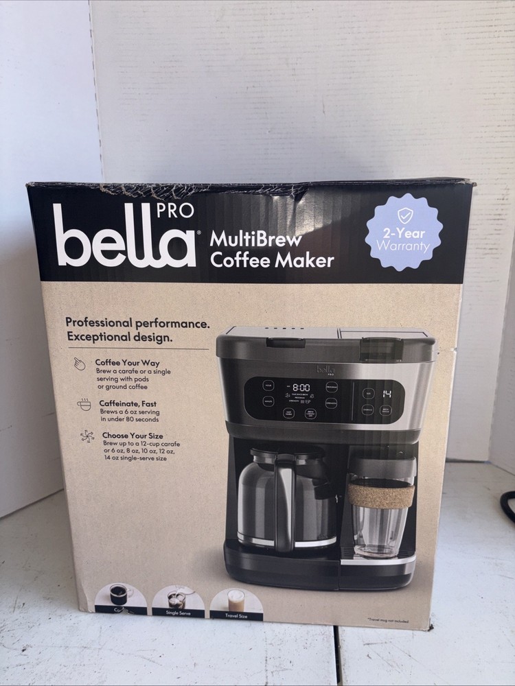 bella PRO  MultiBrew 12-Cup Drip & Single-Serve Coffee Maker - Black Stainless