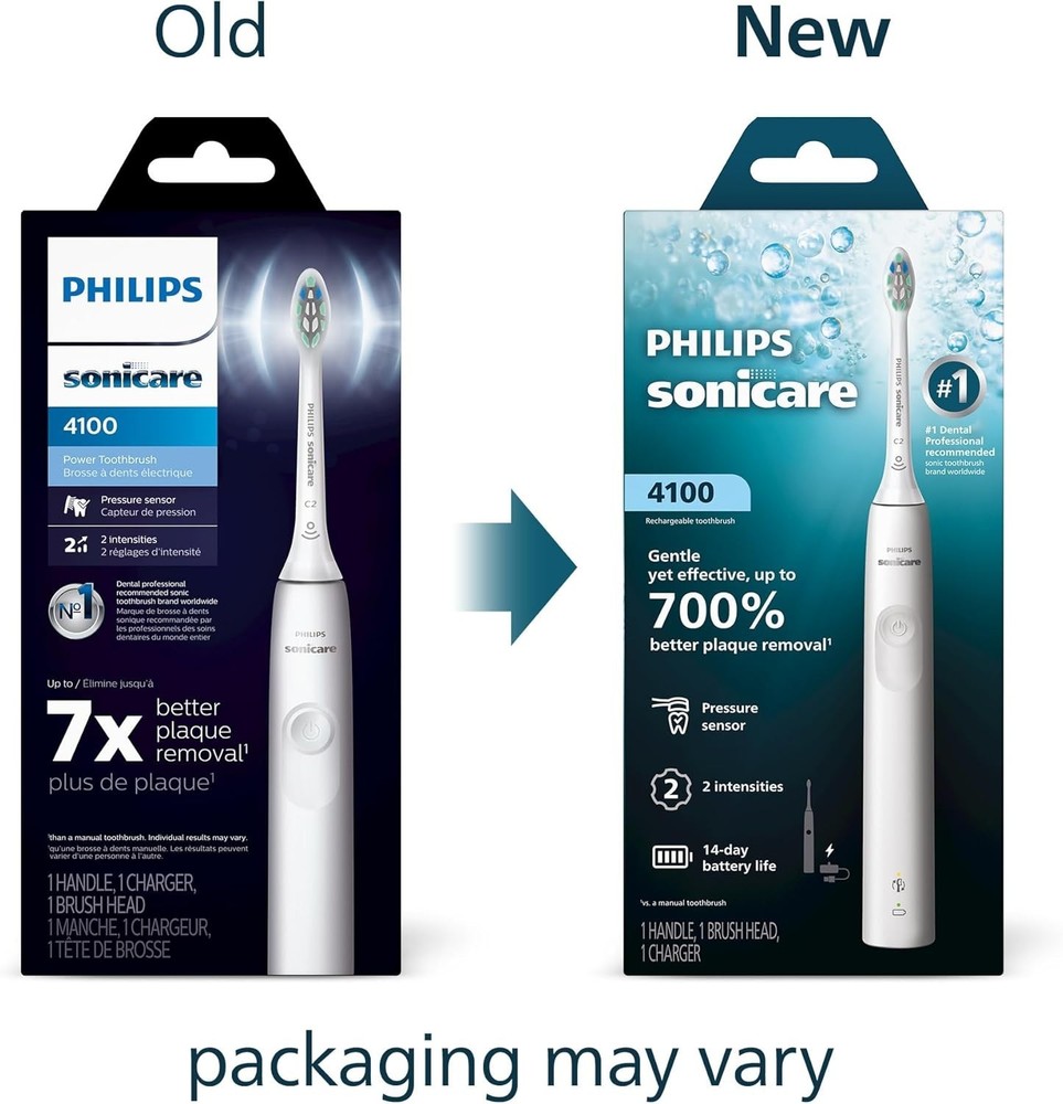 Sonicare 4100 Electric Toothbrush – Gentle Cleaning with Pressure Sensor & Timer