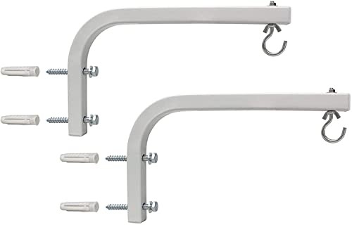 10 Inch Universal Projector Screen L-Bracket Wall Mount Kit, Adjustable White