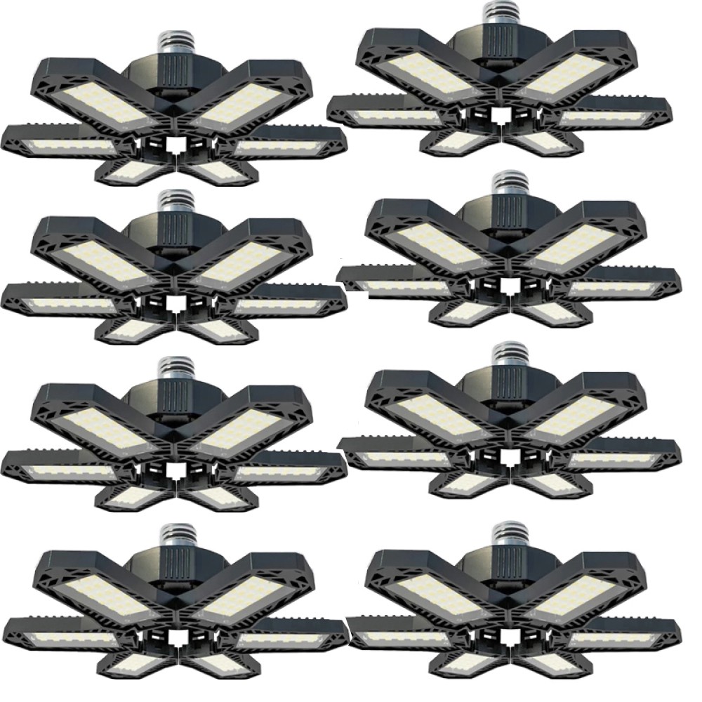 8Pcs LED Garage Light Bright Work Shop Ceiling Light Deformable Bulb 12000000LM
