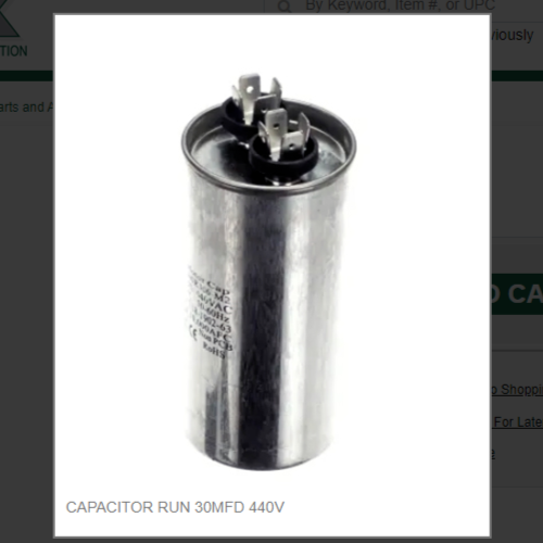 CAPACITOR RUN 30MFD 440V # 9181009-17