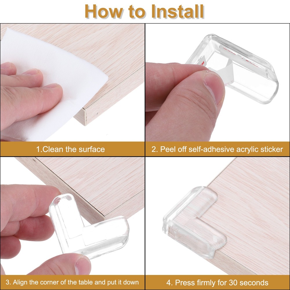 Corner Protectors 12Pcs Table Corner Protectors(T-shaped, White)