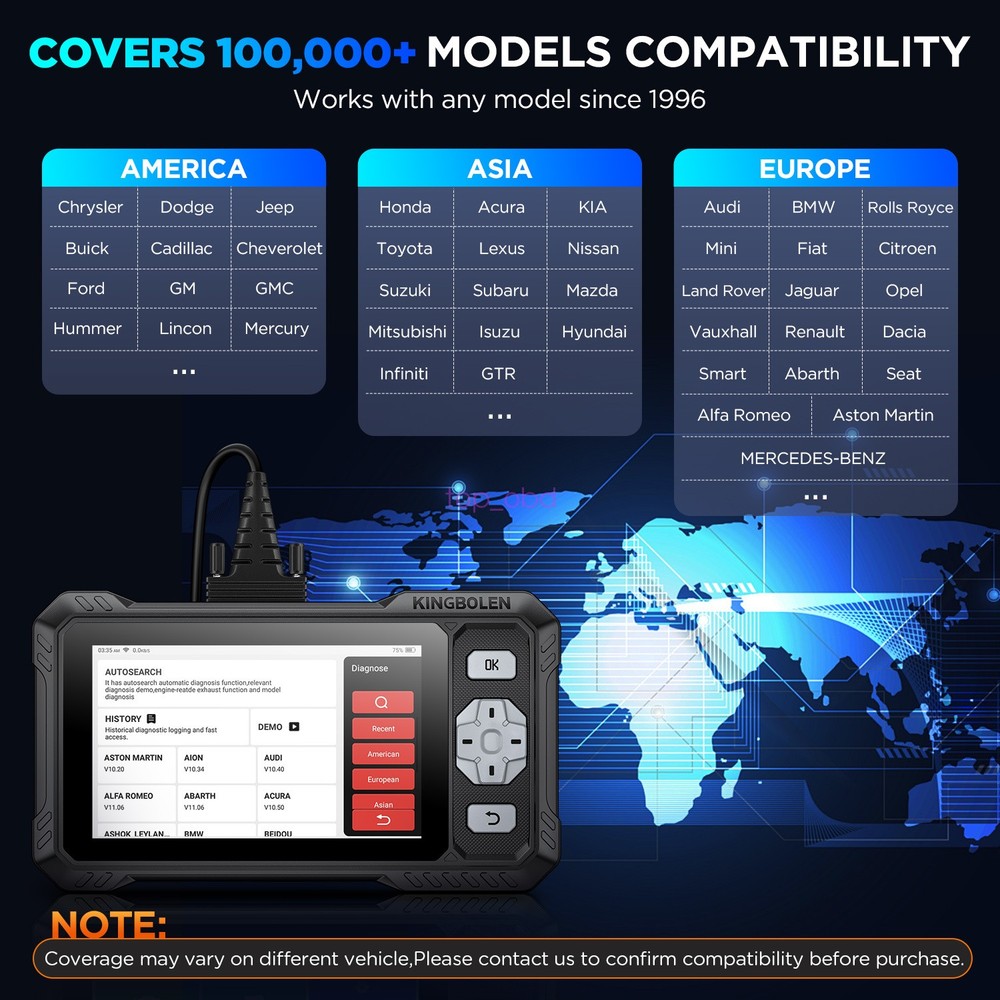 2026 KINGBOLEN S608 Car Diagnostic Tool OBD2 Scanner Code Reader Free Update