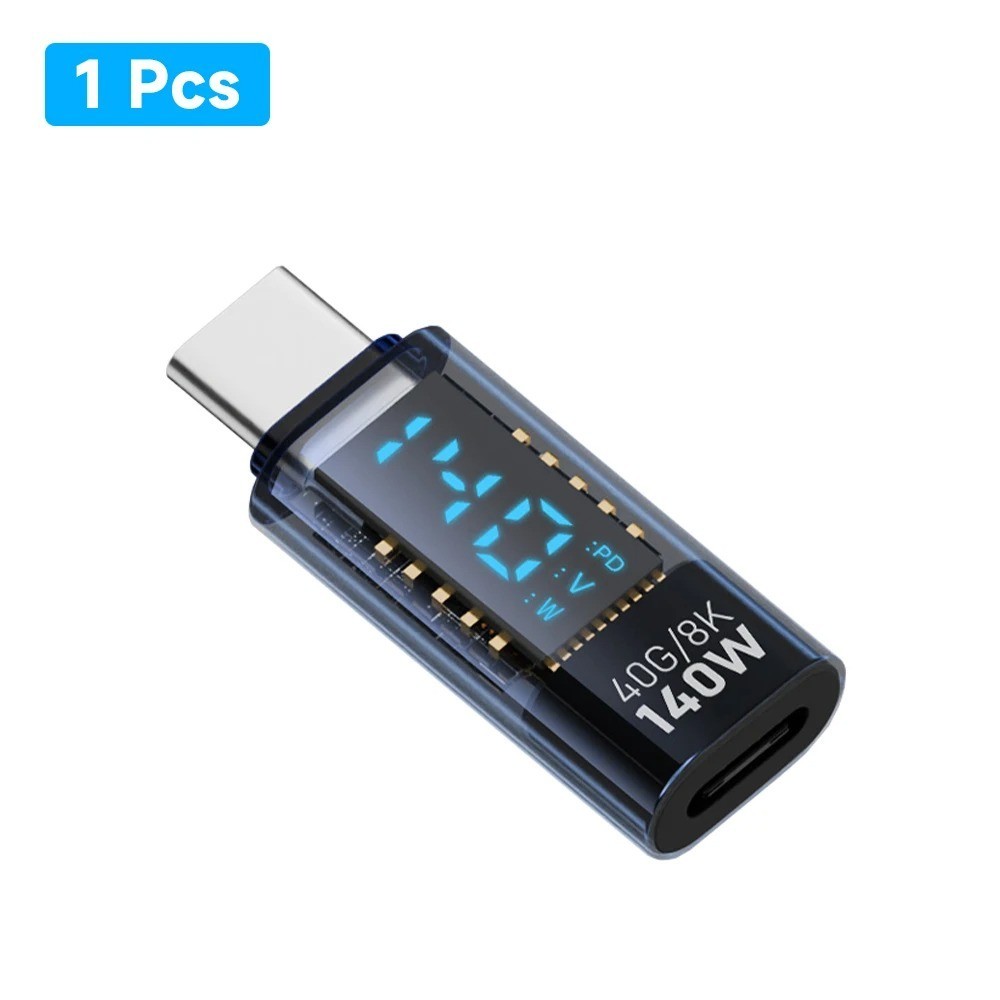1pcs USB C 140W Adapter LED 40Gbps Type C Extender USB4 Thunderbolt Meter Tester
