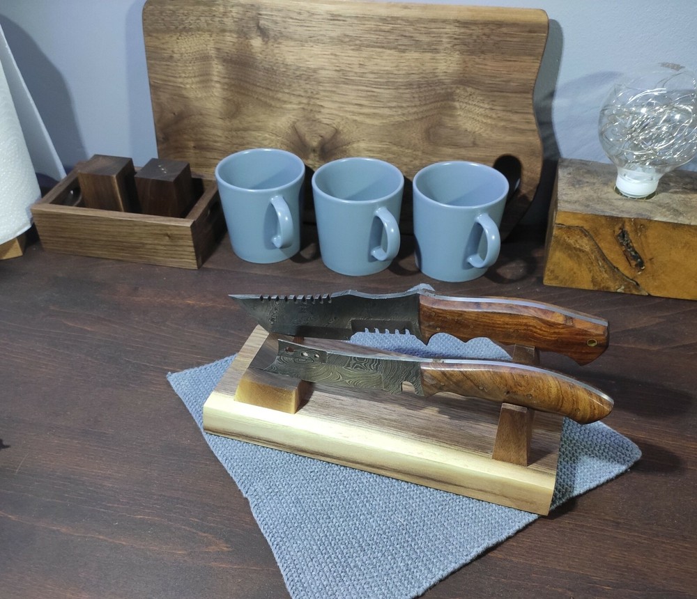HeSy Handmade Dual Display Stand from solid walnut wood
