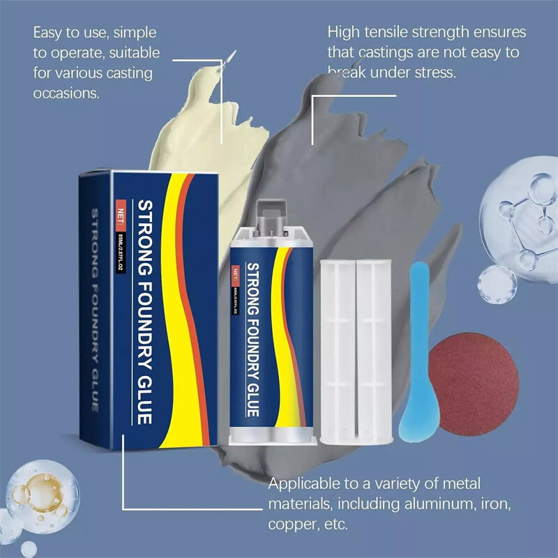 Strong Foundry Glue,Metal Repair Glue, AB Metal Glue Heary Duty Weld 85ml