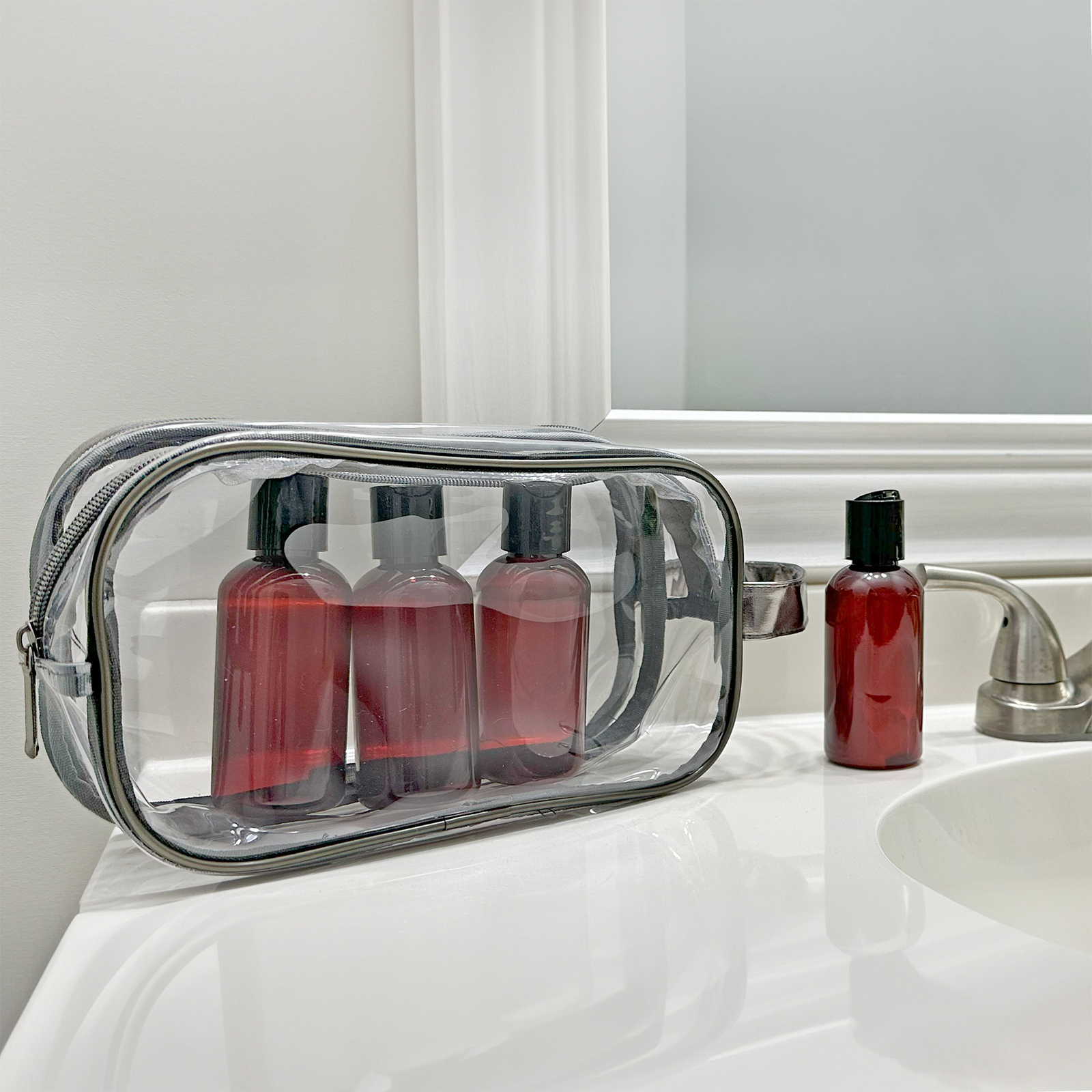 Plastic Squeeze Bottles w/Disc Top Flip Cap Bulk, 4oz 6pk Amber; BPA-Free