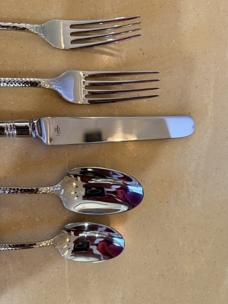 Ralph Lauren Hewitt 18/10 5pc Flatware Place Setting