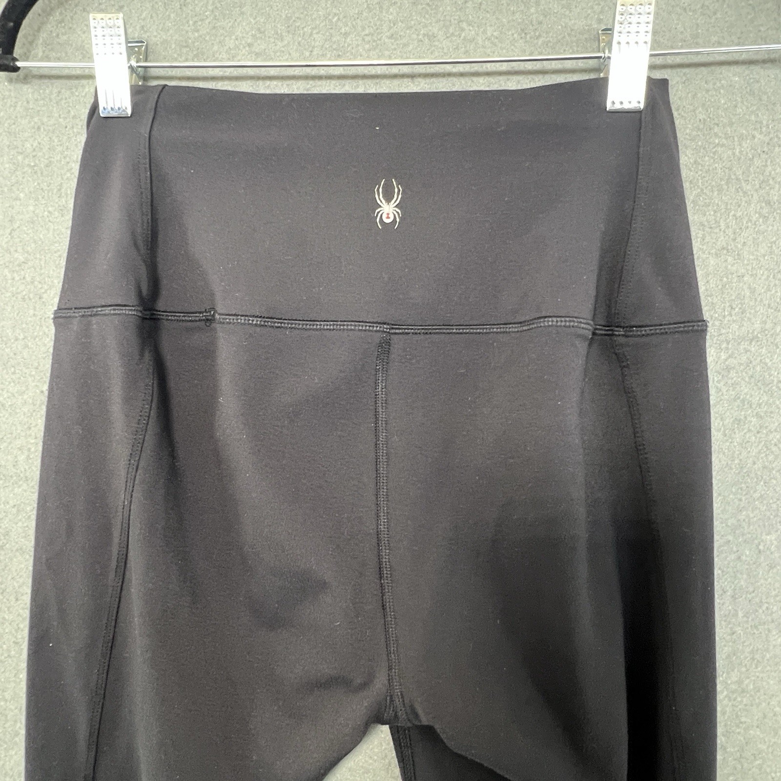 Spyder Active Cropped Leggings S Black High Waist Gym Running Capri Zip