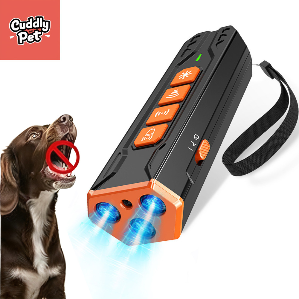 2-in-1 Ultrasonic Dog Trainer & Deterrent w/ LED Flashlight, Rechargeable