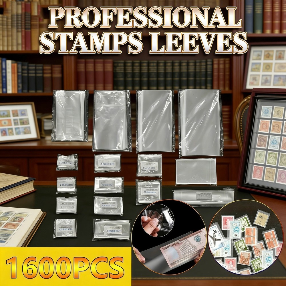 16-Multi-Size OPP Stamp Bags | 100Pcs/Bag | Lightweight Clear Storage