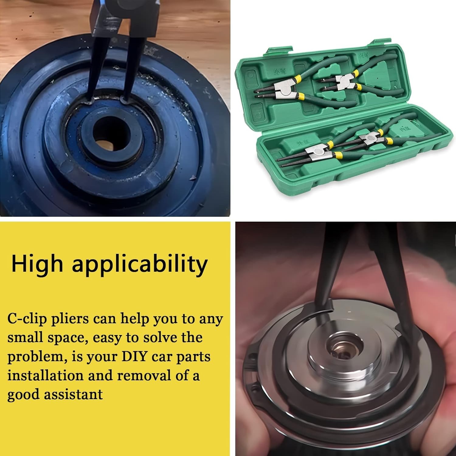 4Pcs 7" Internal/External Snap Ring Pliers Set Heavy Duty Circlip Pliers Kit