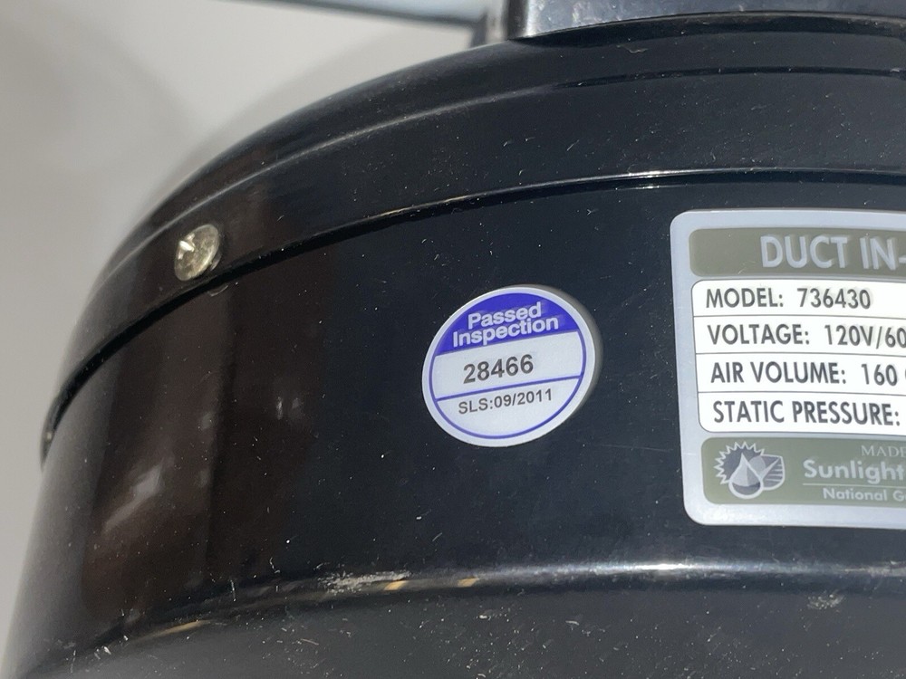 Sunlight Supply Model 736430 Duct In-Line 4" Blower