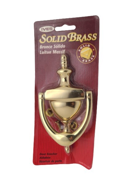 Ives Schlage Solid Brass Door Knocker Bright NOS 6”x3”