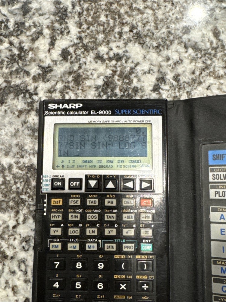 SHARP EL-9000 Super Scientific Calculator Graphic Programmable Works Dark Screen