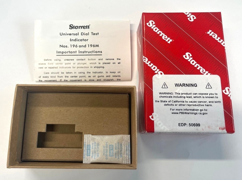 Starrett PKG06243 Box ONLY for Starrett 196 Back Plunger Dial Indicator