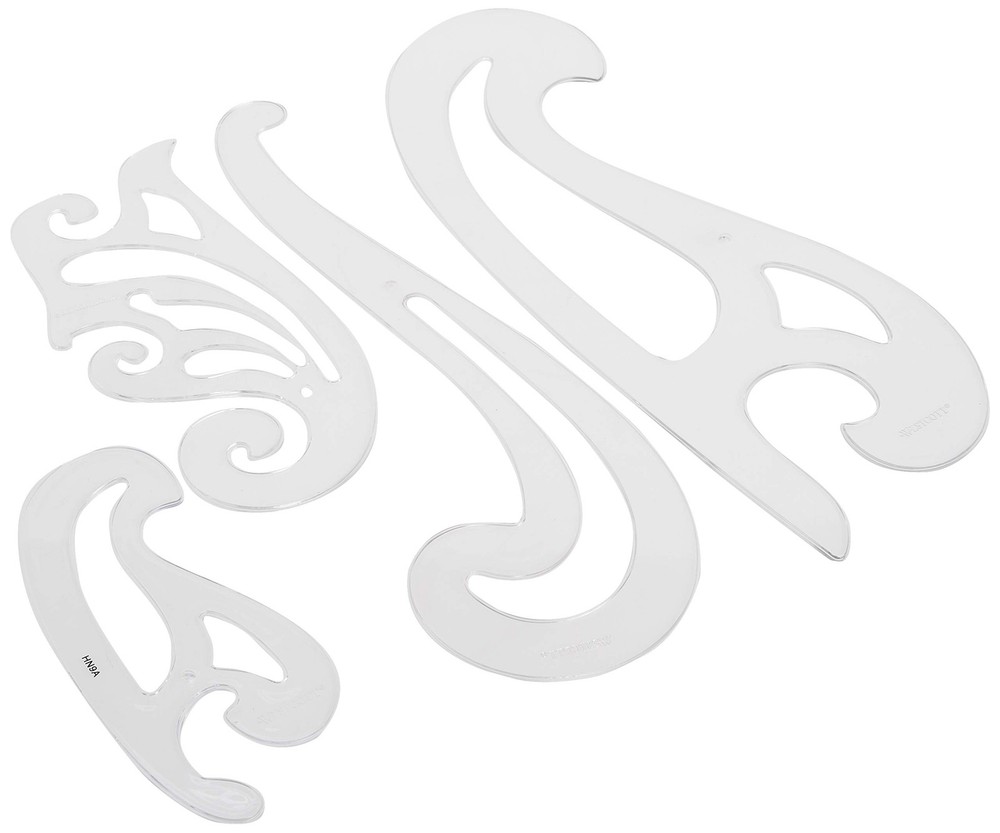 French Curve Ruler Set 4pcs Plastic Drawing Template Drafting Tools