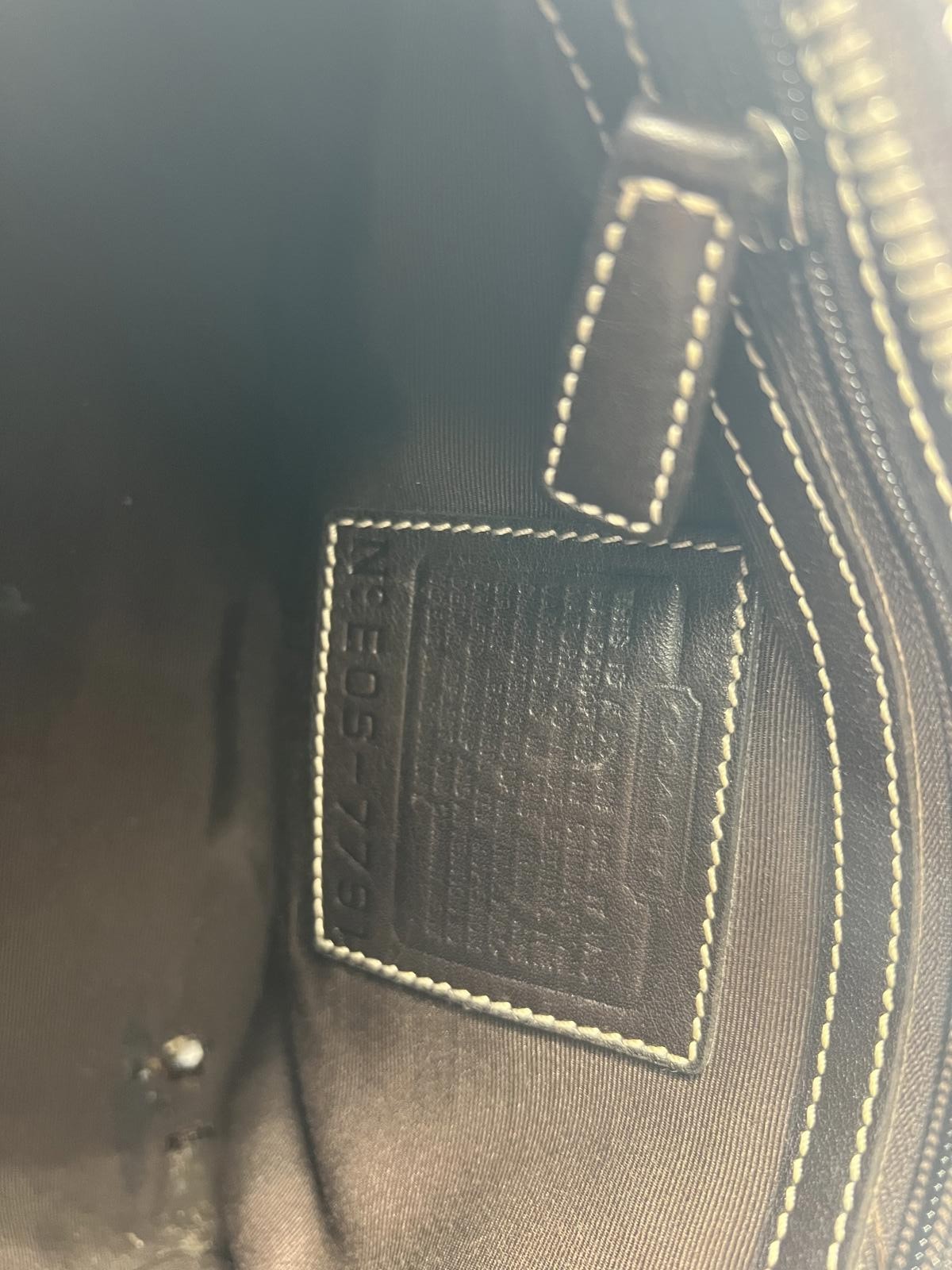 Coach Black Leather Satchel Handbag with Contrast Stitching Medium