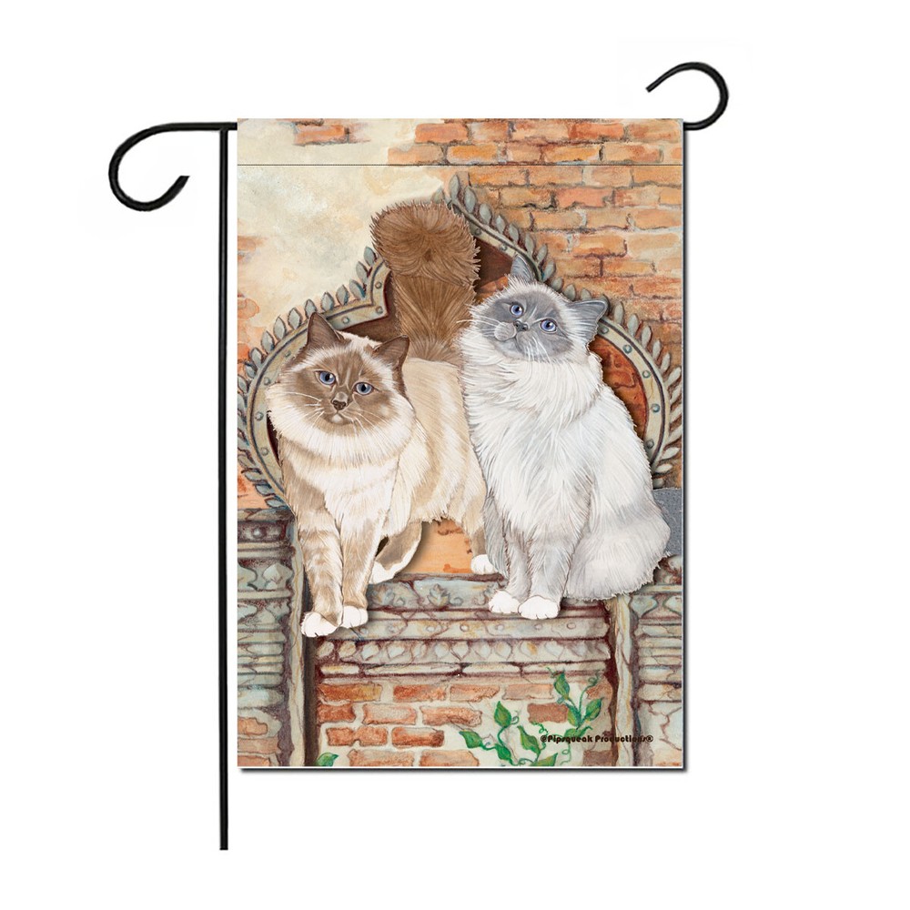 Birman Cat Garden Flag Double Sided 12" x 17"