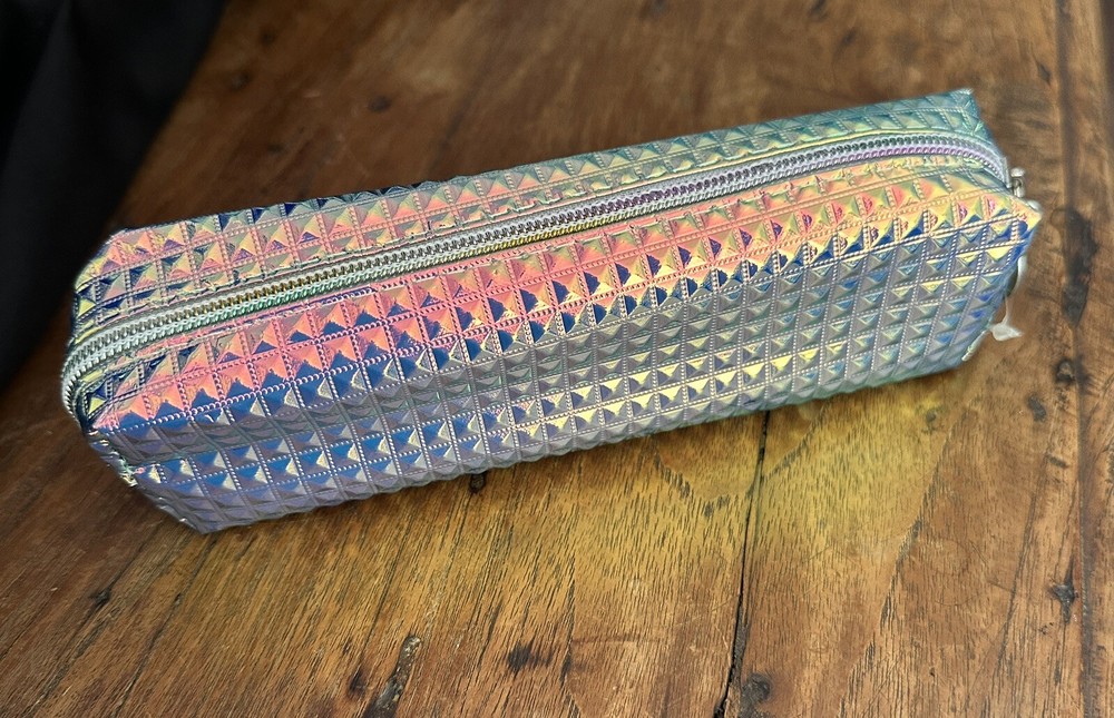 Iridescent Embossed Pencil Pouch