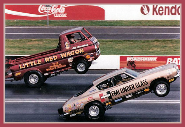 Dodge Little Red Wagon vs Barracuda Drag Race, Toolbox - Fridge Magnet, 42 MIL