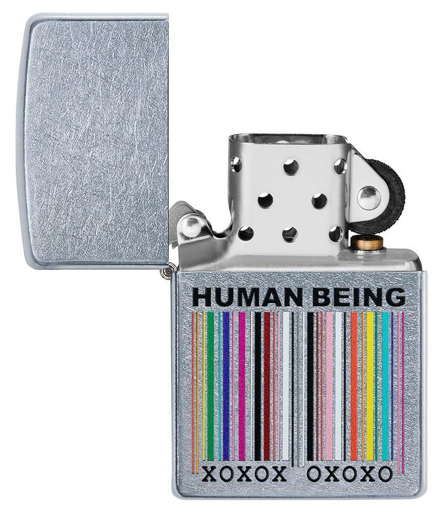 Zippo Windproof Lighter With Rainbow Human Being Bar Code, 49578, New In Box